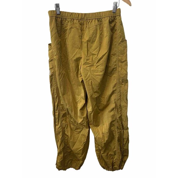 Free People Movement Gold Wide Leg Cinch Hem Parachute Pants Sz S - Picture 4 of 7